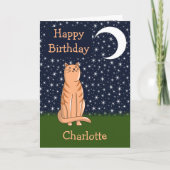 月と星を持つ猫 カード (正面)