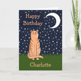 月と星を持つ猫 カード