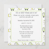 月と星を持つ緑の子羊ジェンダーがパーティーを明かす 招待状 (裏面)