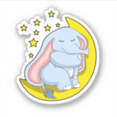 月と星を持つ象 シール (正面)