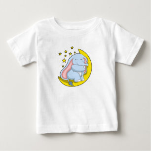 月と星を持つ象 ベビーTシャツ