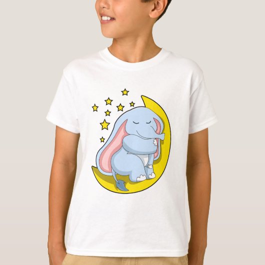 月と星を持つ象 Tシャツ (正面)