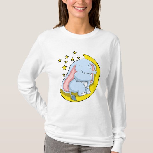月と星を持つ象 Tシャツ (正面)