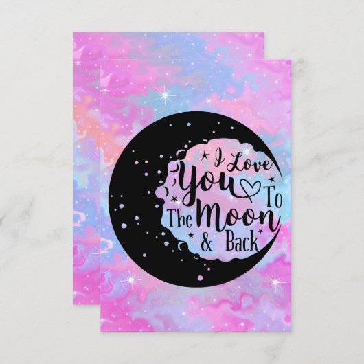 月と星を越えて愛してる カード (正面/裏面)