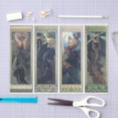 月と星アルフォンミュシャ組織パップ 薄葉紙 (クラフト)