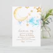 月と星ガーリーの誕生日 招待状 (スタンド正面)