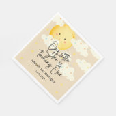 月と星クリーム第1誕生日 スタンダードランチョンナプキン (角)