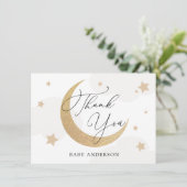 月と星グレイ雲ベビーシャワーありがとう サンキューカード (スタンド正面)