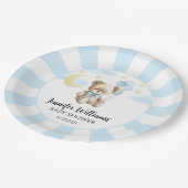 月と星テディベア赤ちゃんシャワー紙プレート ペーパープレート (アングル)