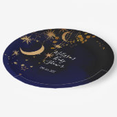 月と星テーマラウンド紙プレート ペーパープレート (アングル)