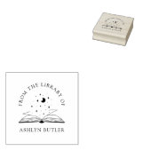 月と星パーソナルライブラリーのブックスタンプ ラバースタンプ (押印)