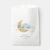 月と星ピンクブルーベビーシャワーありがとう フェイバーバッグ (正面)