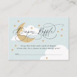 月と星ブルーおむつラッフルベビーシャワーエンクル エンクロージャーカード