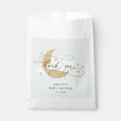 月と星ブルースクリプトベビーシャワーありがとうC フェイバーバッグ (正面)