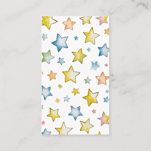 月と星ベビーガールギフトレジストリ エンクロージャーカード (裏面)