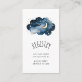 月と星ベビーガールギフトレジストリ エンクロージャーカード (正面)