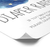 月と星ベビーシャワーおむつラッフルサイン ポスター (角)