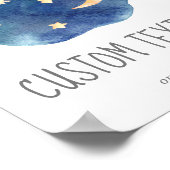 月と星ベビーシャワーカスタム文字標識 ポスター (角)