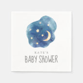 月と星ベビーシャワーナプキン スタンダードカクテルナプキン (正面)