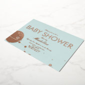 月と星ベビーシャワー箔押しホイル 箔招待状 (回転した状態)