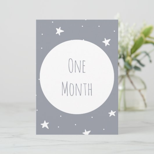 月と星ベビーマイルストーンカード 招待状 (スタンド正面)