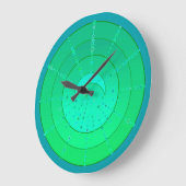 月と星マンダラ – エメラルドグリーン ラージ壁時計 (傾斜)