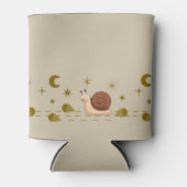 月と星型の森のかわいいカタツムリの散歩 缶クーラー (正面)