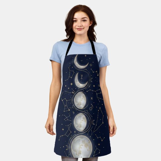 月と星座の神秘 エプロン (着用した状態)
