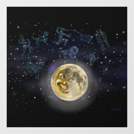 月と星座 ウィンドウサイン (シート)