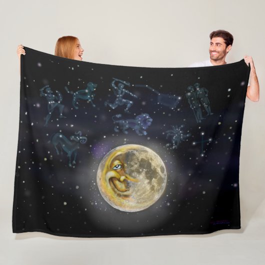 月と星座 フリースブランケット (インサイチュ)