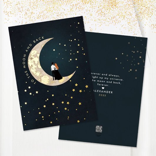 月と星空のラブクォート 箔シーズンカード