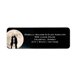 月と星空の夜結婚に ラベル