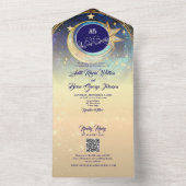 月と星結婚が一つの招待状 オールインワン招待状 (内側)