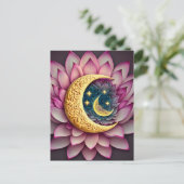 月と星蓮の花啓蒙創造 ポストカード (スタンド正面)