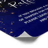 月と星赤ちゃんシャワーおむつラッフルサイン ポスター (角)