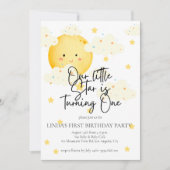 月と星1歳の誕生日 招待状 (正面)