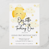 月と星1歳の誕生日 箔招待状 (正面)