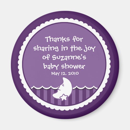 月と星（ダークパープル） マグネット (正面)