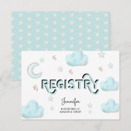 月と星 |ベビーシャワー挿入エンクロージャカード エンクロージャーカード