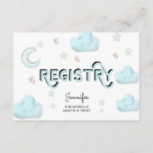 月と星 |ベビーシャワー挿入エンクロージャカード エンクロージャーカード (正面)