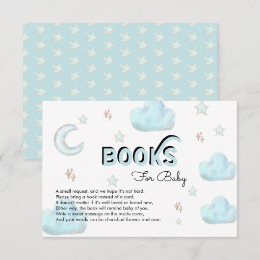 月と星 |ベビーシャワー挿入エンクロージャカード エンクロージャーカード (正面/裏面)