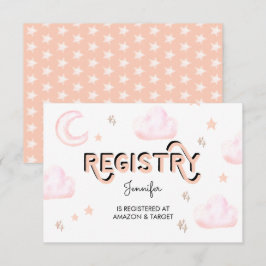 月と星 |ベビーシャワー挿入エンクロージャカード エンクロージャーカード