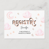 月と星 |ベビーシャワー挿入エンクロージャカード エンクロージャーカード (正面)