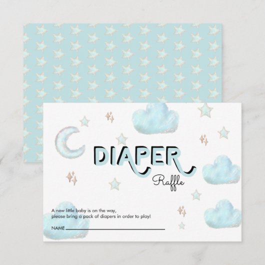 月と星 |ベビーシャワー挿入エンクロージャカード エンクロージャーカード (正面/裏面)