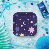 月と星 ペーパープレート (パーティー)