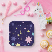 月と星 ペーパープレート (パーティー)