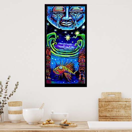 月と星 ポスター (キッチン)