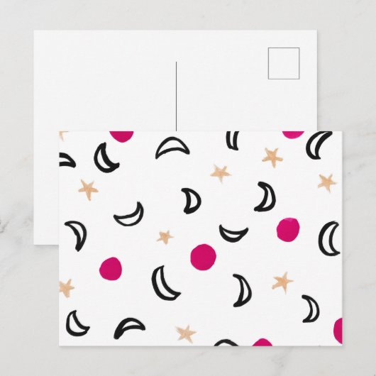 月と星 ポストカード (正面/裏面)