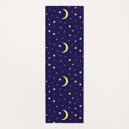 月と星。 ヨガマット (正面)