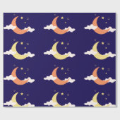 月と星 ラッピングペーパー (フラット)